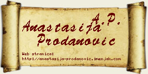 Anastasija Prodanović vizit kartica